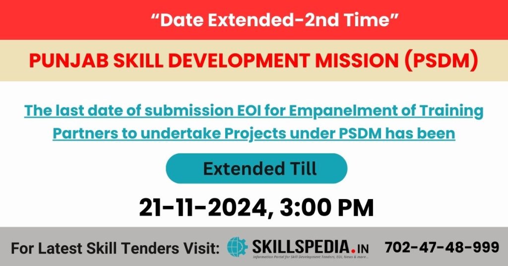 Date Extended- EOI for Empanelment of Training Partners PSDM