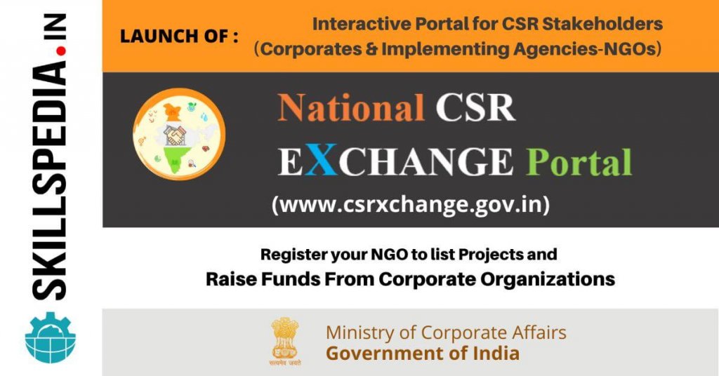 Launch of National CSR Exchange Portal by Ministry of Corporate Affairs